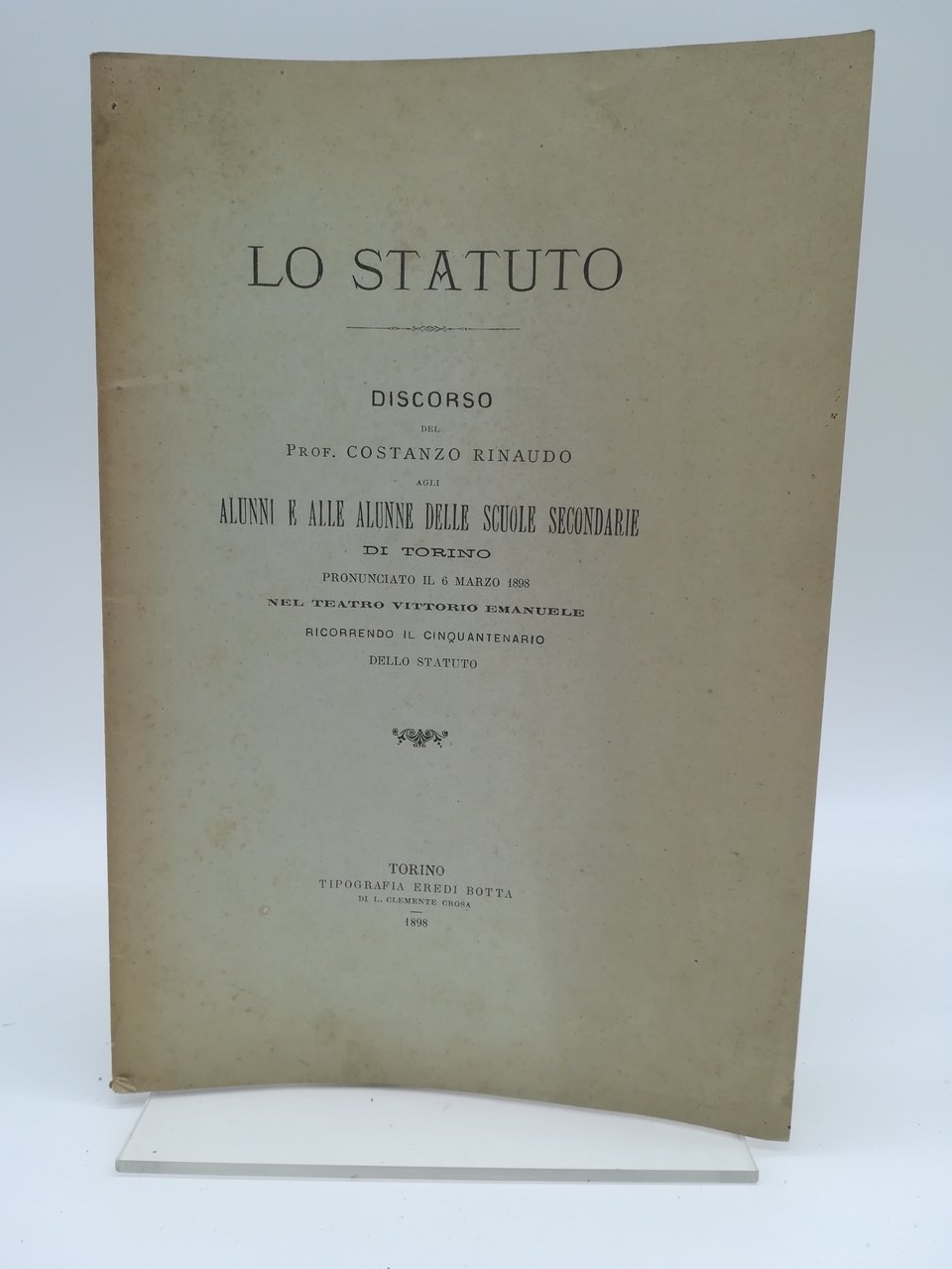 Lo Statuto. Discorso agli alunni e alle alunne delle Scuole …