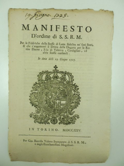 Manifesto d'ordine di S. S. R. M. per le fabbriche …