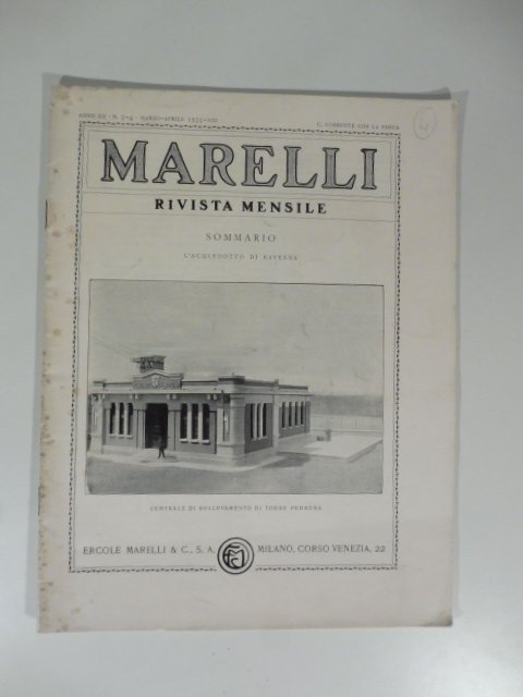 Marelli. Rivista mensile, num. 3-4, marzo-aprile 1935. L'acquedotto di Ravenna