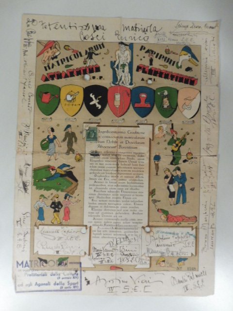 Matricolarum papirum athaeneum florentinum. (Diploma goliardico 1936)