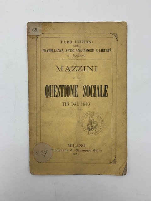 Mazzini e la questione sociale fin dal 1840