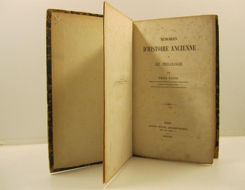 Memoires d'histoire ancienne et de philologie