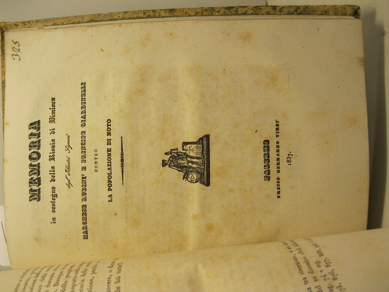 Memoria in sostegno della risaia di Bimisca degl'illustri signori Marchese …