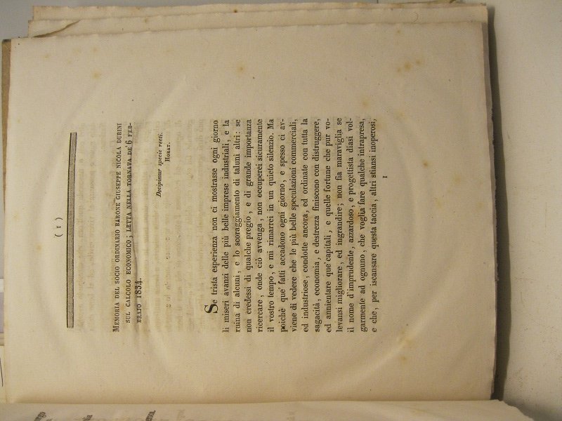 Memoria sul calcolo economico