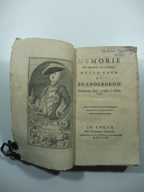 Memorie per servire alla storia della Casa di Brandeburgo continuate …