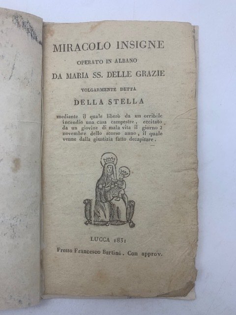Miracolo insigne operato in Albano da Maria SS. delle Grazie … | Immagine principale