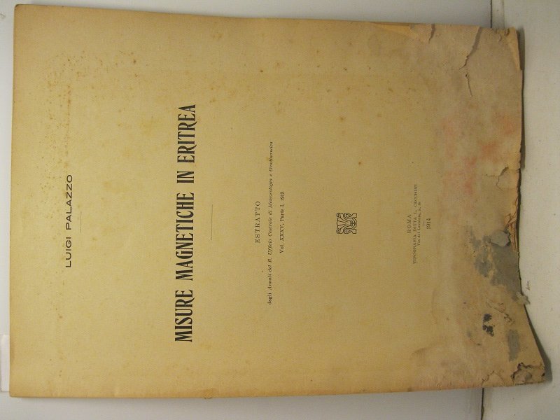 Misure magnetiche in Eritrea. Estratto dagli Annali del R. Ufficio …
