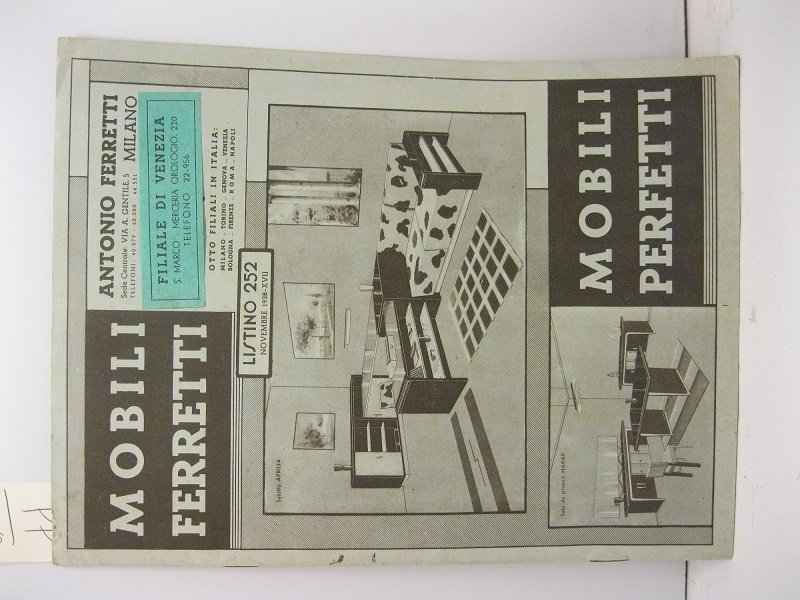 Mobili Ferretti, listino 252, novembre 1938. Mobili perfetti