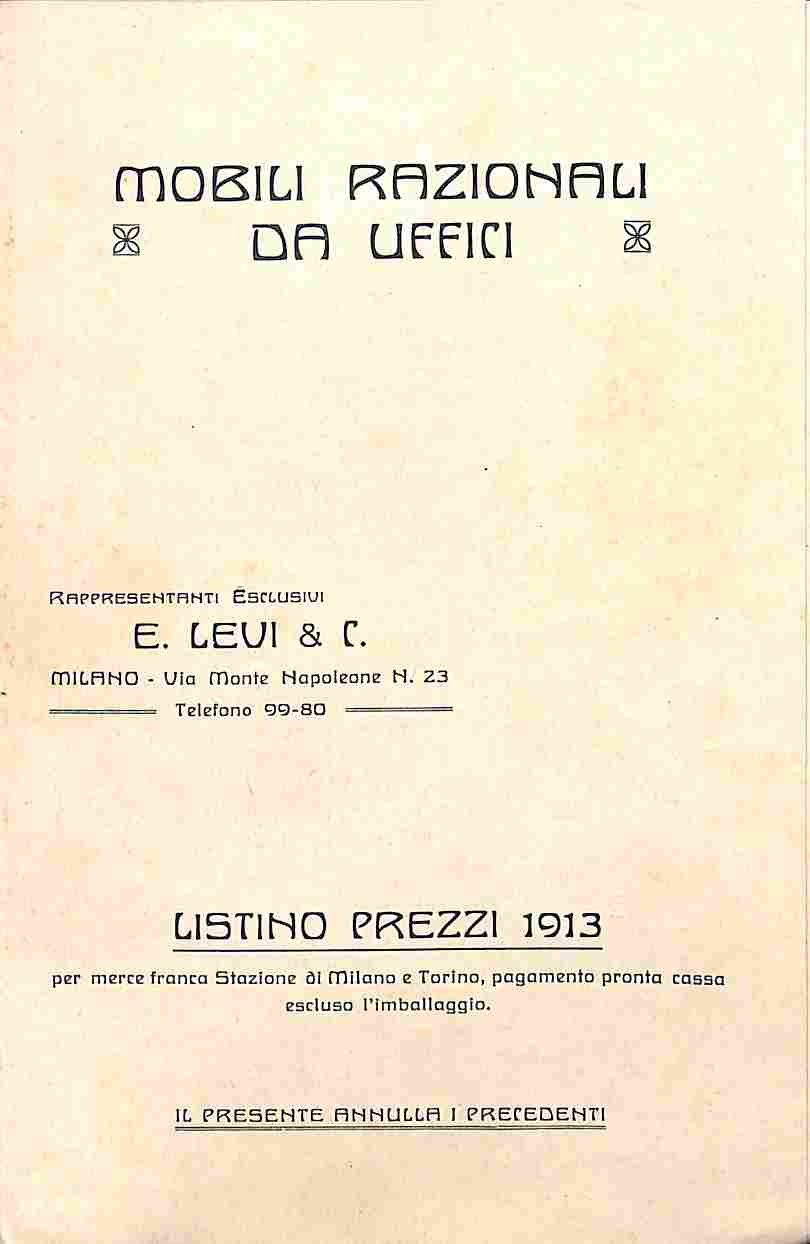 Mobili razionali da uffici rappresentanti sclusivi E. Levi & C., …