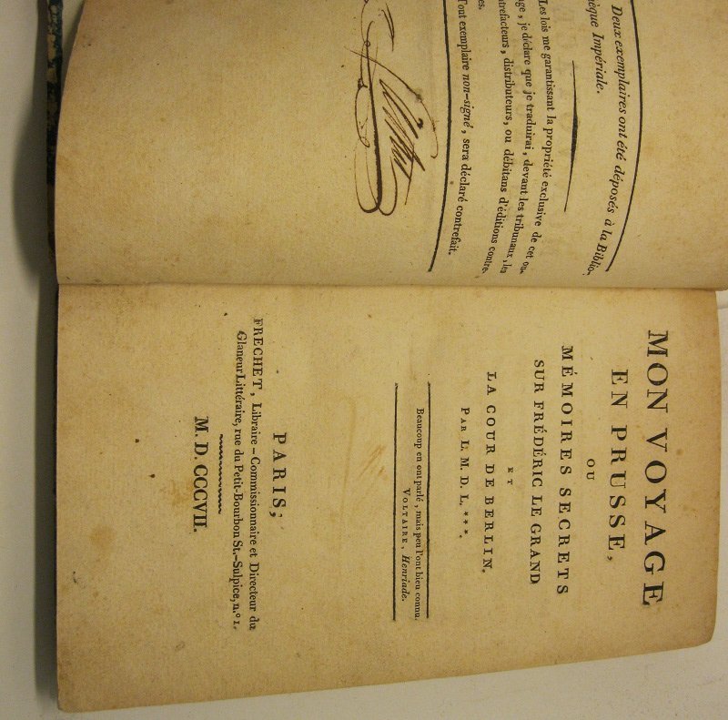 Mon voyage en prusse ou me'moires secrets sur Fre'deric Le … | Immagine principale