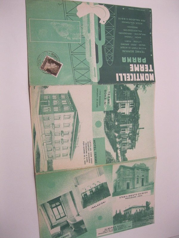 Monticelli terme Parma. Terme Borrini ricche fonti di acque salso-jodo-bromo-litiose.