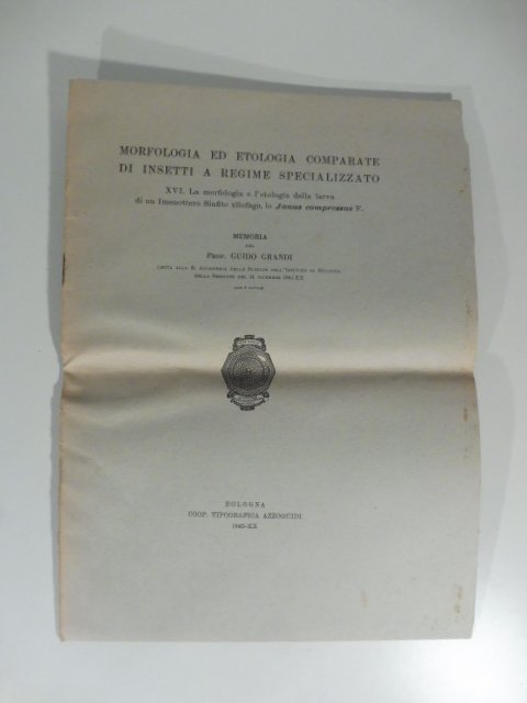 Morfologia ed etologia comparate di insetti a regime specializzato. La …