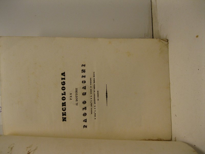 Necrologia per il dottore Paolo Casini medico dell'I. e R. …