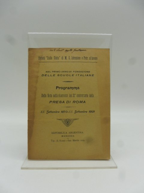 Nel primo anno di fondazione delle scuole italiane. Programma della …