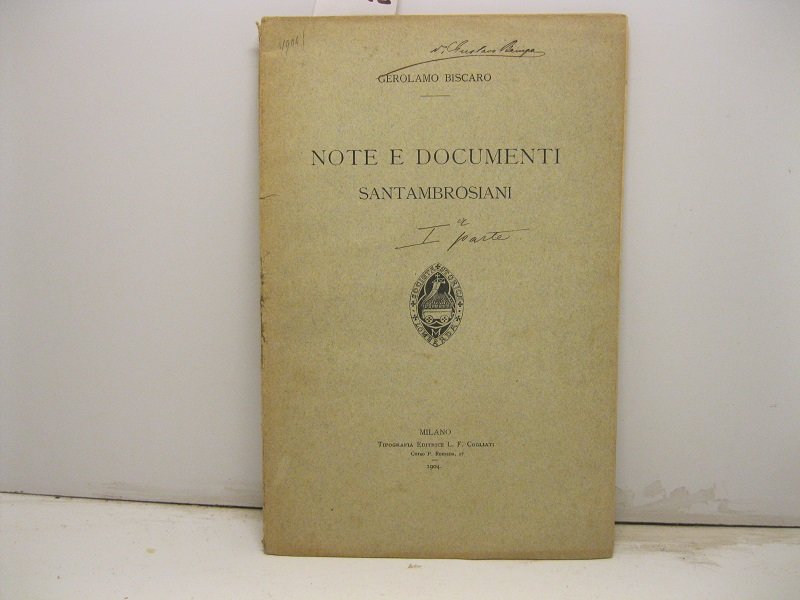Note e documenti Santambrosiani. Parte I-II