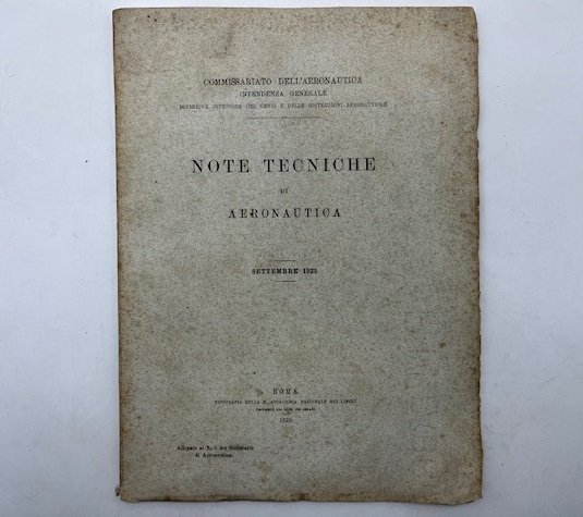 Note tecniche di aeronautica. Settembre 1923