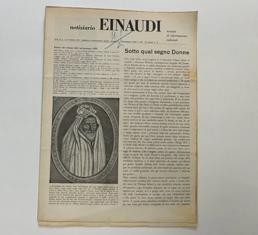 Notiziario Einaudi. Mensile di informazione culturale, anno II, n. 1, …