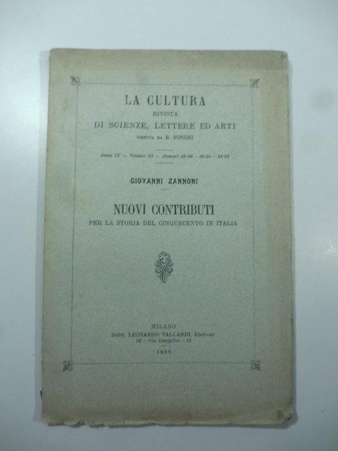 Nuovi contributi per la storia del Cinquecento in Italia