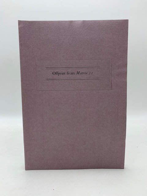 Offprint from Matrix 22. One Hundred and Fifty Years of …