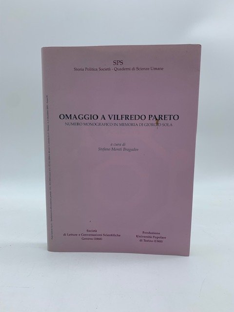 Omaggio a Vilfredo Pareto. Numero monografico in memoria di Giorgio …