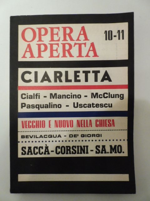 Opera aperta. Periodico di cultura, anno III, n. 10-11, dicembre …
