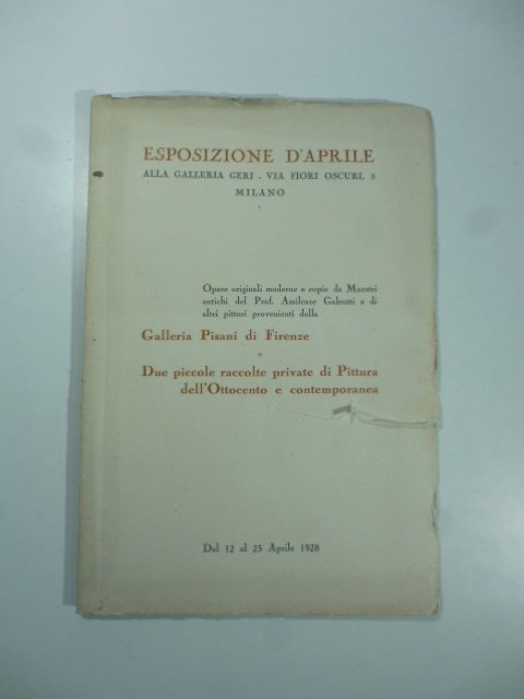 Opere originali moderne e copie da maestri antichi del prof. …