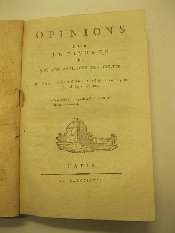 Opinions sur le divorce et sur les ministres des cultes | Immagine principale