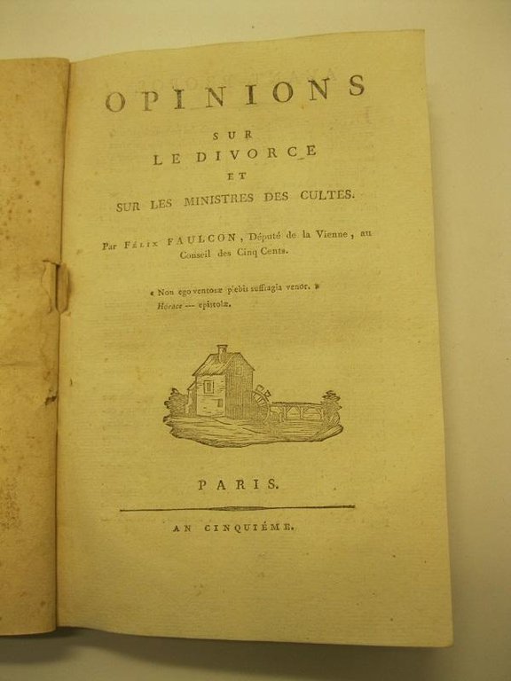 Opinions sur le divorce et sur les ministres des cultes