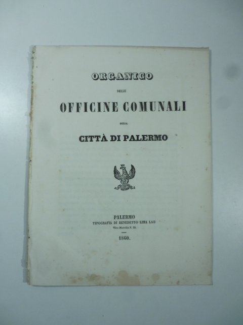 Organico delle Officine comunali della citta' di Palermo