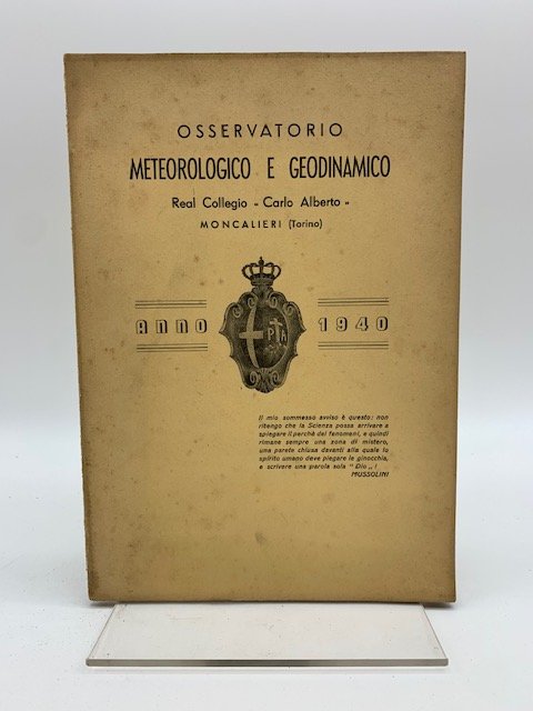 Osservatorio meteorologico e geodinamico Real Collegio Carlo Alberto. Moncalieri, Torino, …