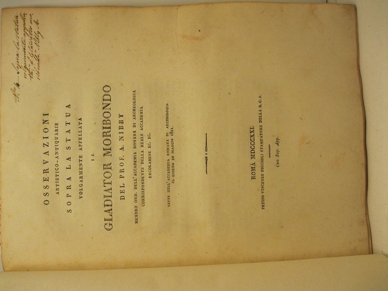 Osservazioni artistico-antiquarie sopra la statua volgarmente appellata il gladiator moribondo …