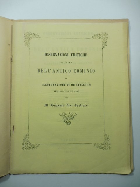 Osservazioni critiche sul sito dell'antico Cominio ed illustrazione di un …