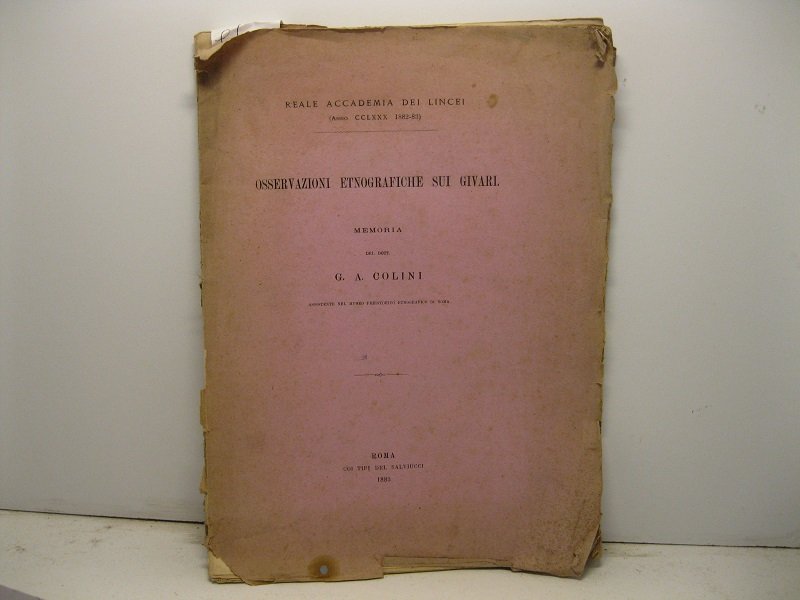 Osservazioni etnografiche sui Givari. Memoria