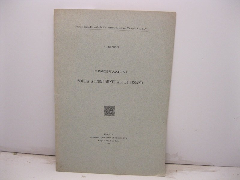 Osservazioni sopra alcuni minerali di Besano