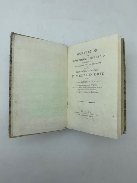 Osservazioni sul dipartimento del Serio presentate all'ottimo Vice Presidente della …