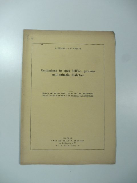 Ossidazione in vitro dell'ac. piruvico nell'animale diabetico