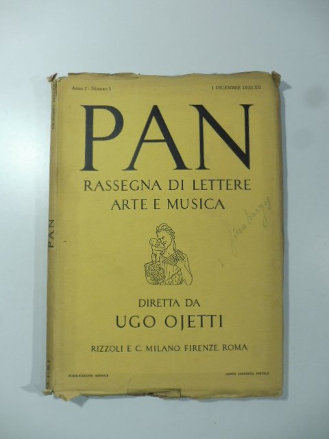 Pan. Rassegna di lettere arte e musica diretta da Ugo …
