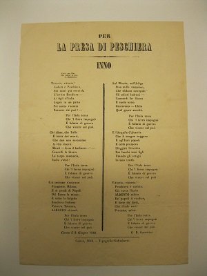 Per la presa di Peschiera. Inno