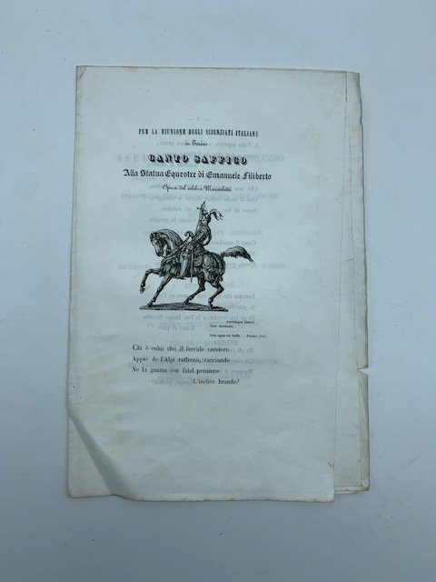 Per la riunione degli scienziati italiani in Torino. Canto saffico …