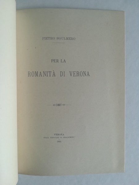 Per la romanita' di Verona