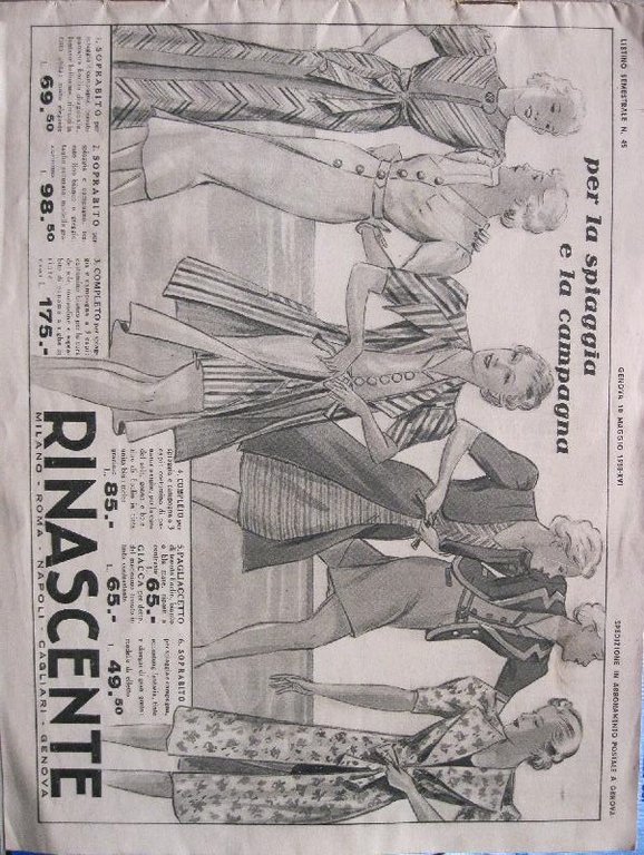 Per la spiaggia e la campagna, Genova, 10 maggio 1938. …