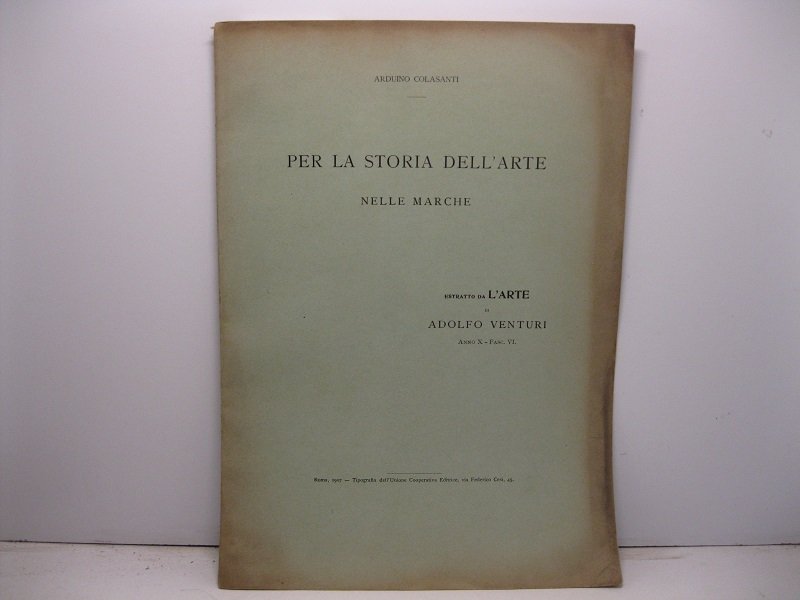 Per la storia dell'arte nelle Marche