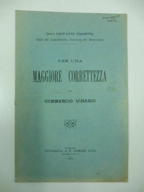 Per una maggiore correttezza del commercio vinario