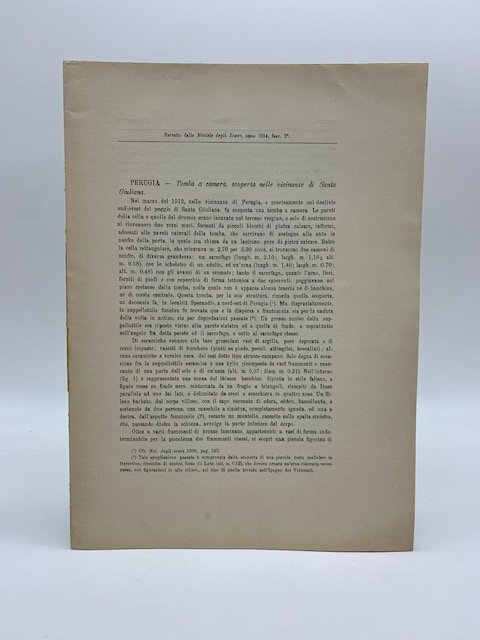 Perugia. Tomba a camera scoperta nelle vicinanze di Santa Giuliana