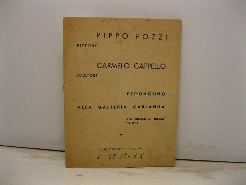 Pippo Pozzi pittore Carmelo Cappello scultore espongomo alla Galleria Garlanda. …