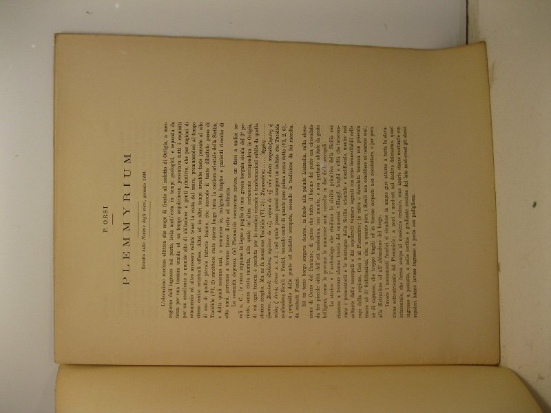 Plemmyrium. Estratto dalle Notizie degli scavi, gennaio 1899