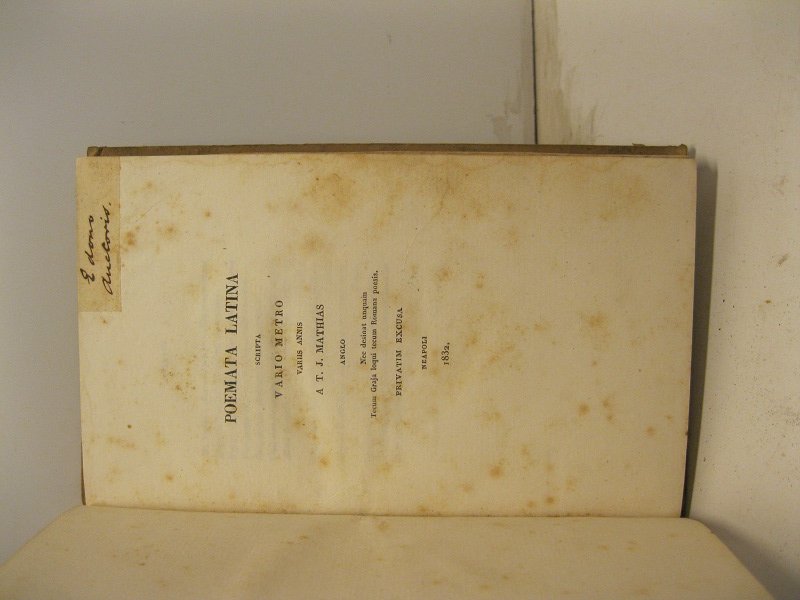 Poemata latina scripta vario metro variis annis a T. J. …