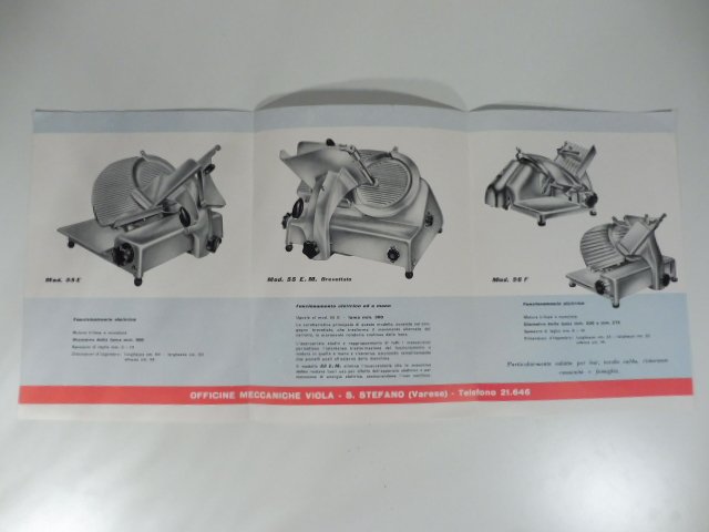 Pravio. Affettatrici. Pieghevole pubblicitario