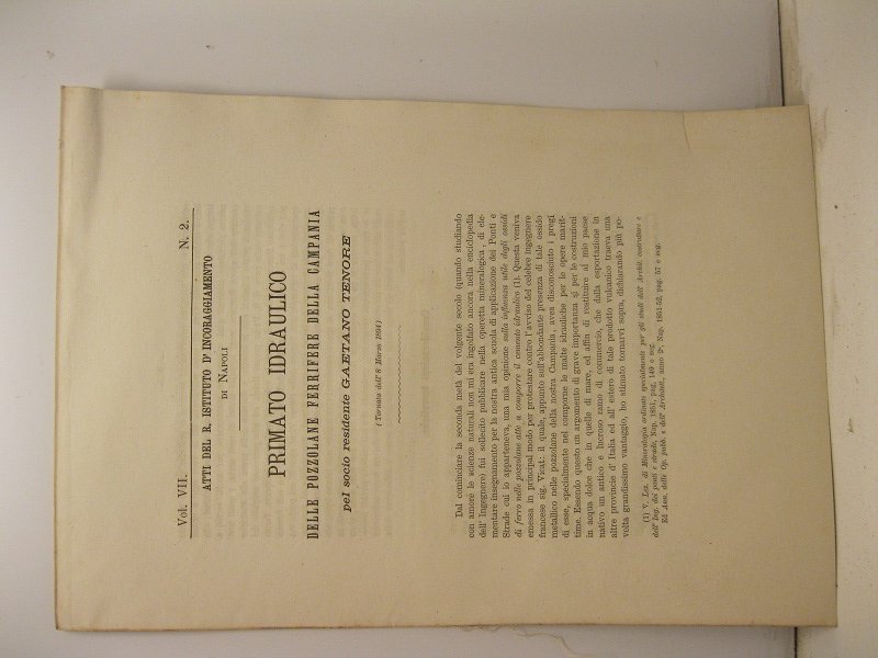 Primato idraulico delle pozzolane ferrifere della Campania