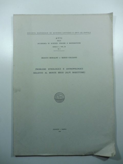 Problemi etnologici e antropologici relativi al Monte Bego (Alpi marittime)